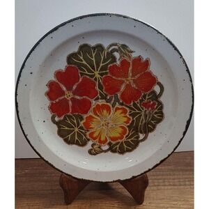 Vtg Midwinter Stonehenge Nasturtium Dinner Plate 10in Stoneware Oven Safe 1970s